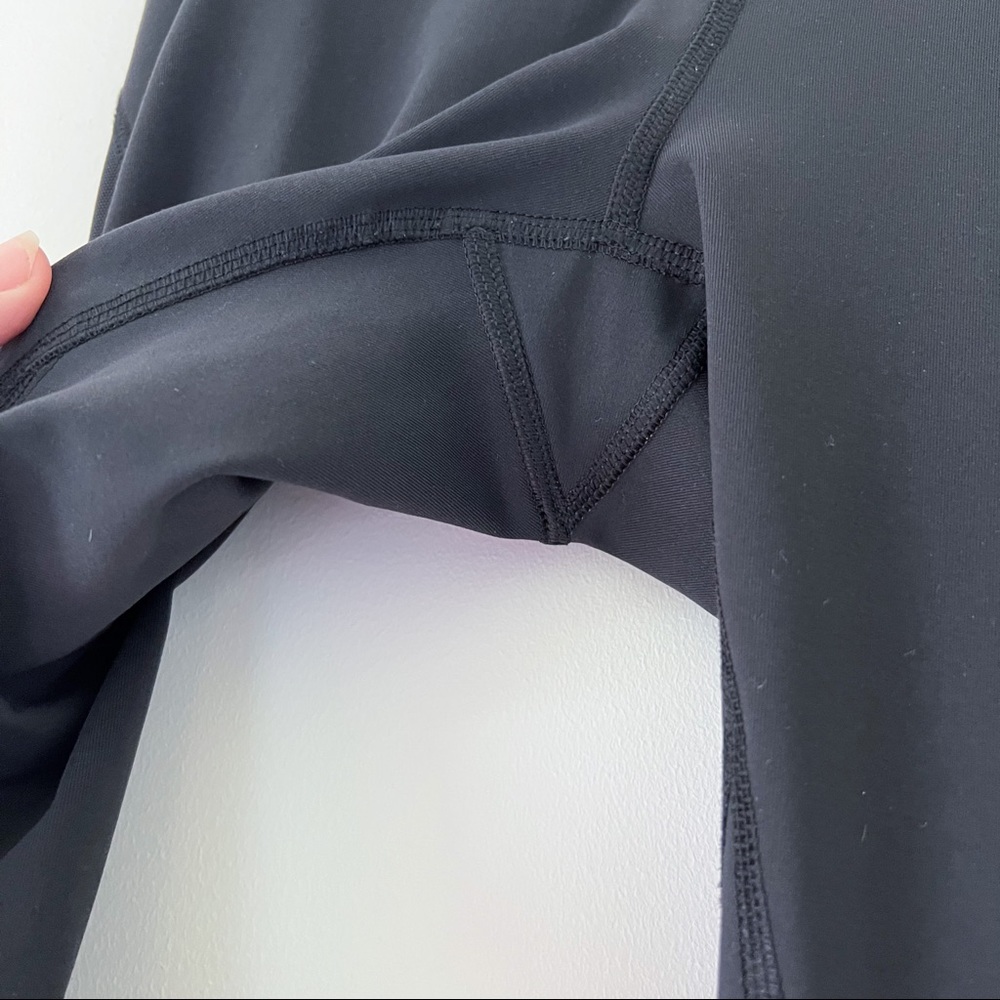 lululemon | black leggings with mesh side detail and knit ribbed ankle cuff 4 - Picture 6 of 7